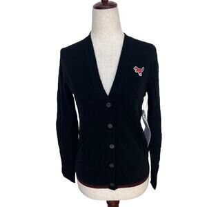 COACH 1941 Women's Cashmere Knit Cardigan with Rexy Patch Size S In Black